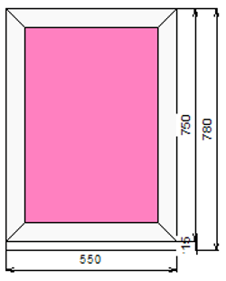 Пластиковое окно 750 х 550 ТермА Эко с глухой створкой