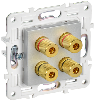 SKANDY Аудиорозетка 4-местная SK-A01S серебряный IEK