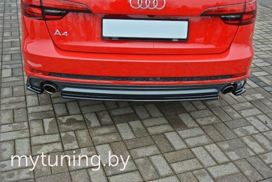 Сплиттер бампера заднего V.2 для AUDI A4 B9 Avant S-Line (15-...)