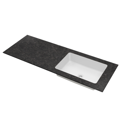 Столешница из натурального мрамора с интегрированной раковиной VWTB-4LX140VB-R,правая,черный Версаче