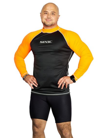 Рашгард Seac T-Sun long man черно-оранжевый