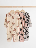 Комбинезон / Cлип для малышей Next B88-466, 3 шт., Бежевый, Светло-розовый, Серый