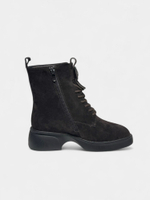 Ботинки с мехом в темно-шоколадном цвете