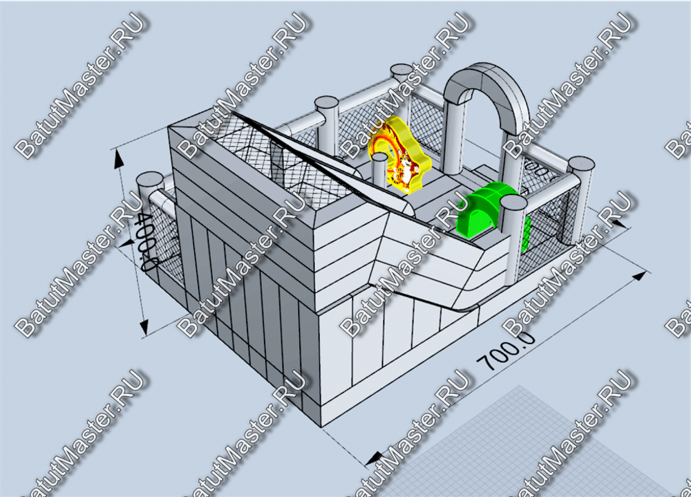 Коммерческий надувной батут "Цирк" 7*5*4 м