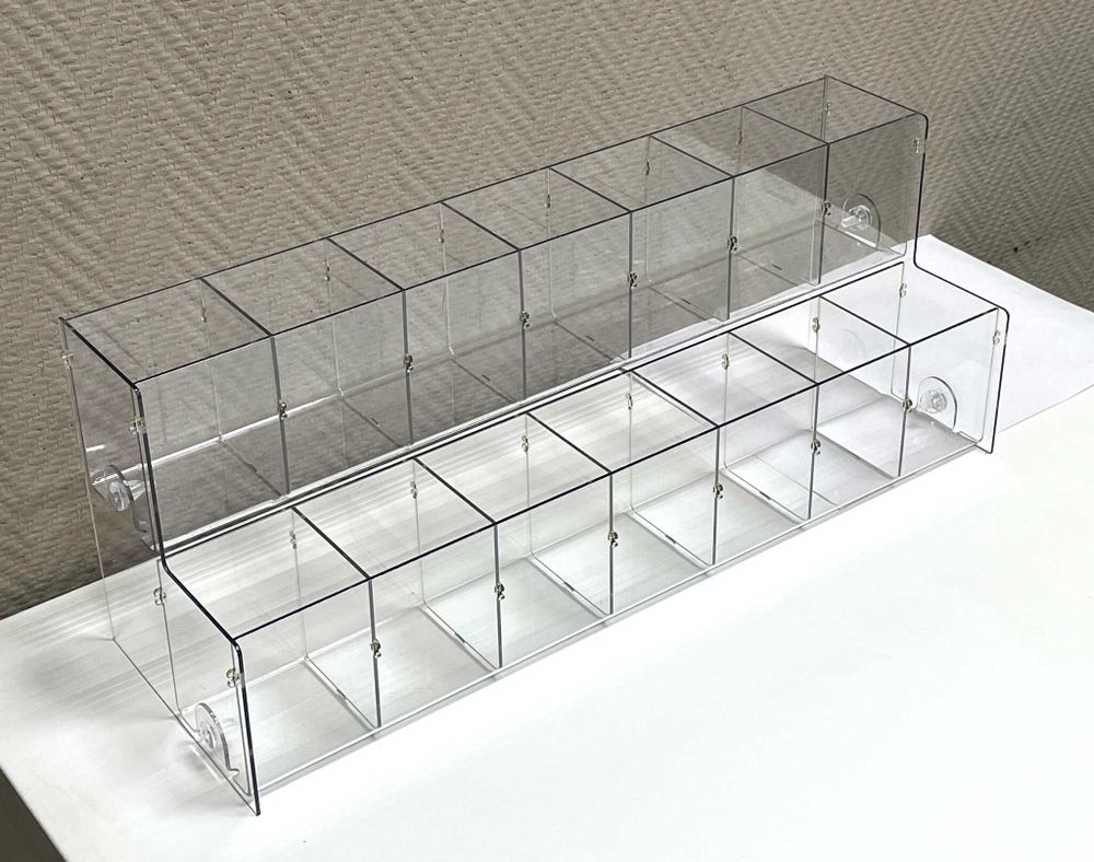 Подставка витрина для ручек и карандашей 14 ячеек 2мм ПЭТ