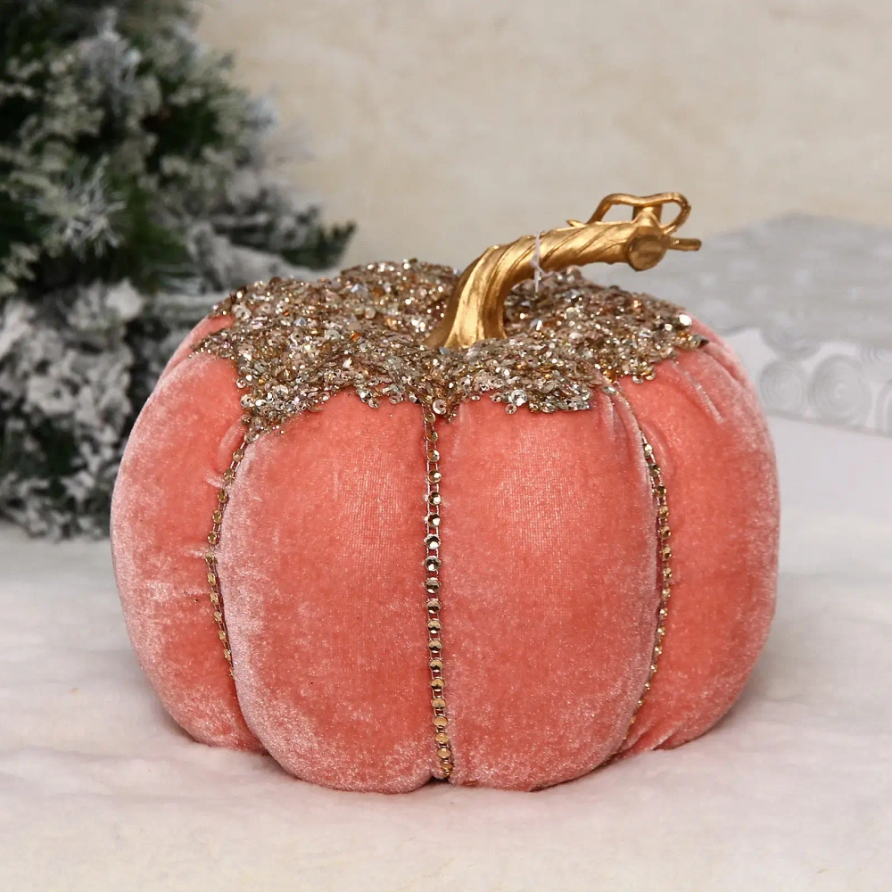 Фигурка новогодняя «Изящная тыква» 20*15 см, Розовый