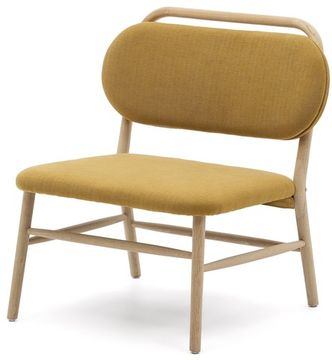 Кресло Helda из горчичного шенилла и массива дуба Испания La Forma