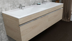 Тумба подвесная VELVEX Pulsus 140 дуб сонома с раковиной VELVEX Pulsus 140