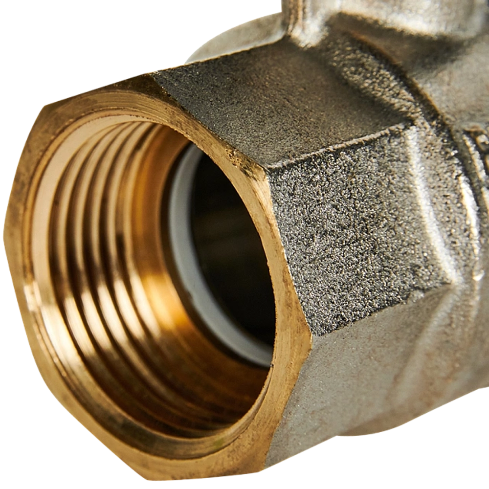 Кран шаровой полнопроходной STOUT - 1" (ВР/НР-американка PN40, Tmax 150°C, ручка-бабочка черная)