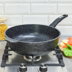 Сотейник 28см Гранит black с несъемной ручкой без крышки