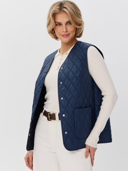 Легкий стеганый жилет с накладными карманами