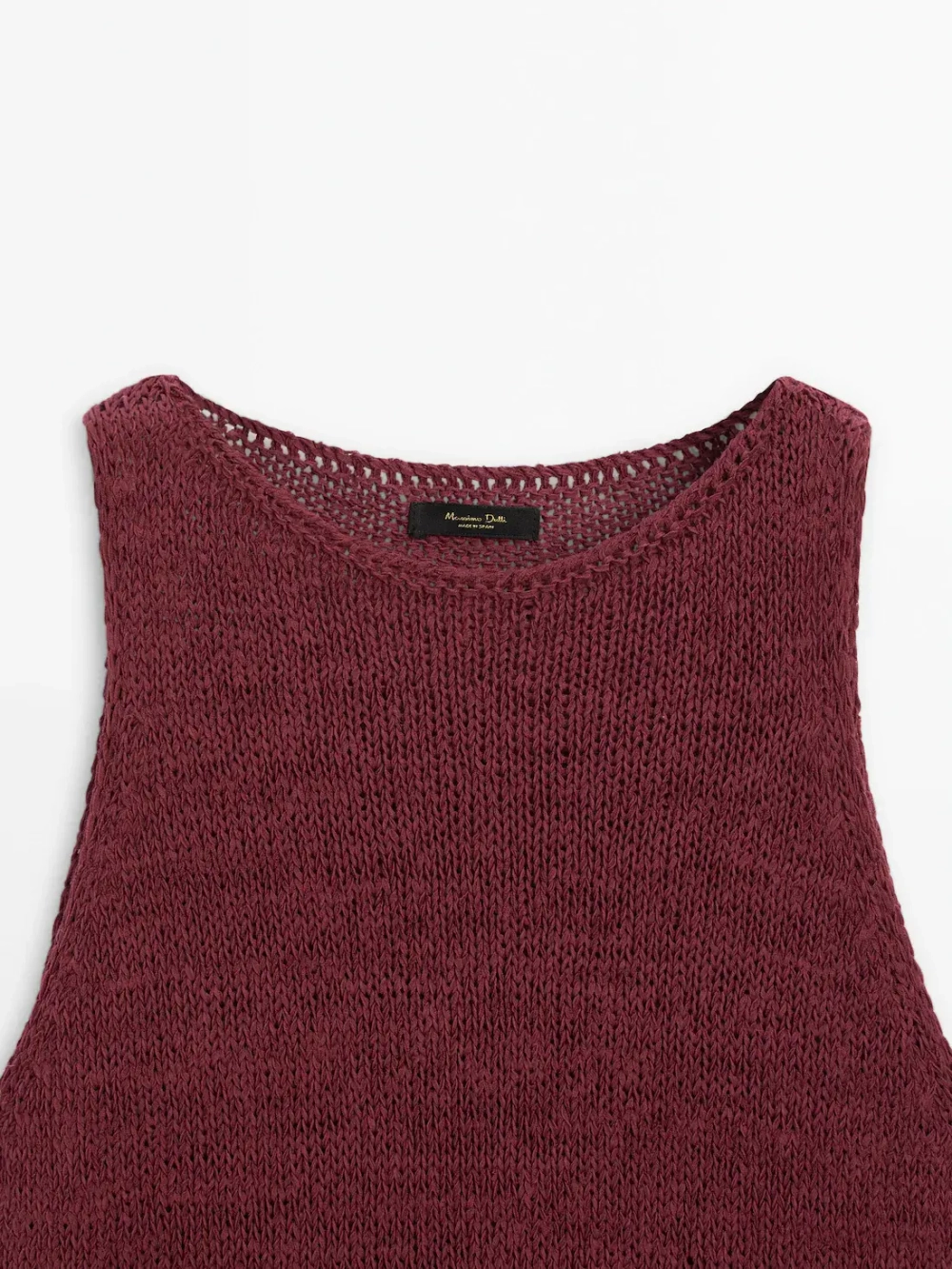 Massimo Dutti Топ платочной вязки с асимметричным низом, гранатовый