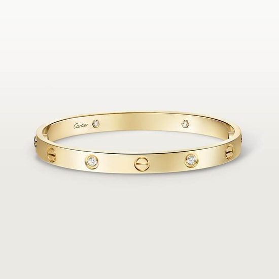 Браслет Cartier LOVE, classic model, 4 бриллианта в желтом золоте
