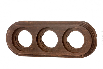 Рамка 3 постовая для открытой проводки (Старое дерево на бревно 240 мм) BFC24-630-17