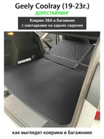 Коврик ЭВА в багажник с накладками на задние сидения для Geely Coolray I (19-н.в.)