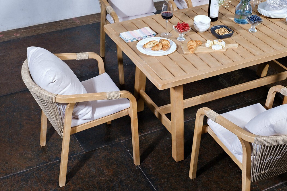 Обеденная группа из акации RIMINI M со столом 170 см SALE Распродажа