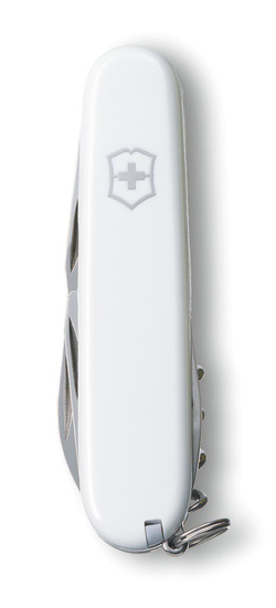 Качественный маленький брендовый фирменный швейцарский складной перочинный нож 91 мм белый 12 функций Victorinox Spartan  VC-1.3603.7