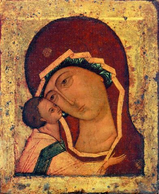 Игоревская икона Божией Матери деревянная на левкасе
