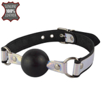 Кляп-шар Фараон с голографическими вставками (Цвет: белый с черным)