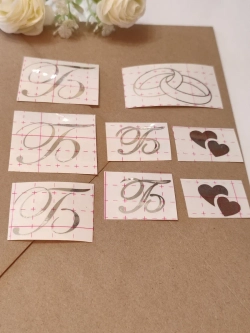 Наклейки свадебные зеркальное серебро инициалы " Б "