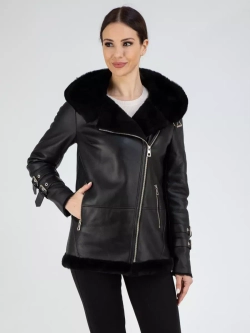 Дубленка зима короткая натуральная авиатор