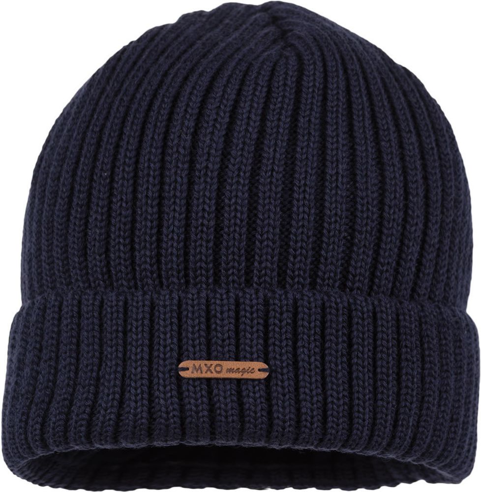 Базовая темно-синяя шапка с отворотом Maximo, размер 55-57