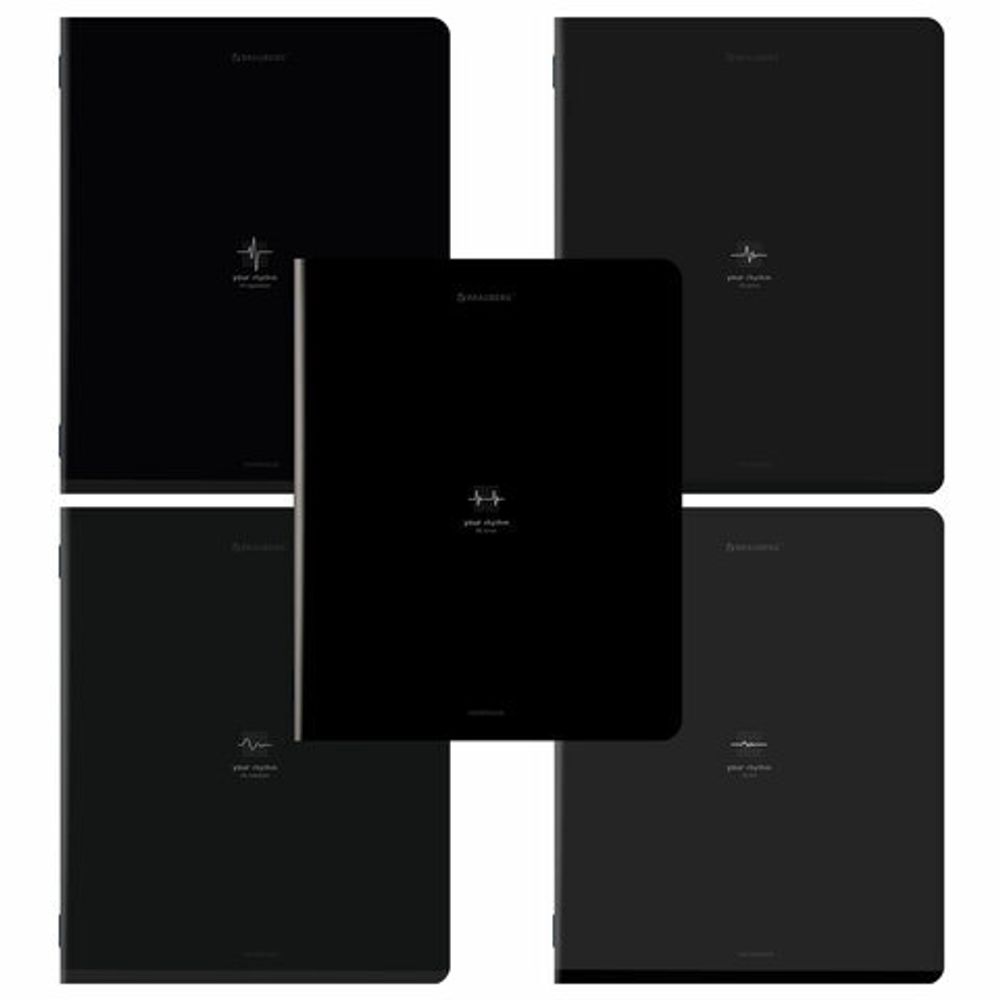 Тетрадь А5, 48 л., BRAUBERG, скоба, клетка, SoftTouch, "Ритм", (микс в спайке), 405331