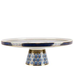 Тортовница на ножке "Golden Blue" d=31см. h=10см (фарфор) (подарочная упаковка)