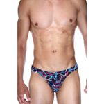 Мужские трусы слипы темно-синие с принтом DARKZONE DZN6488