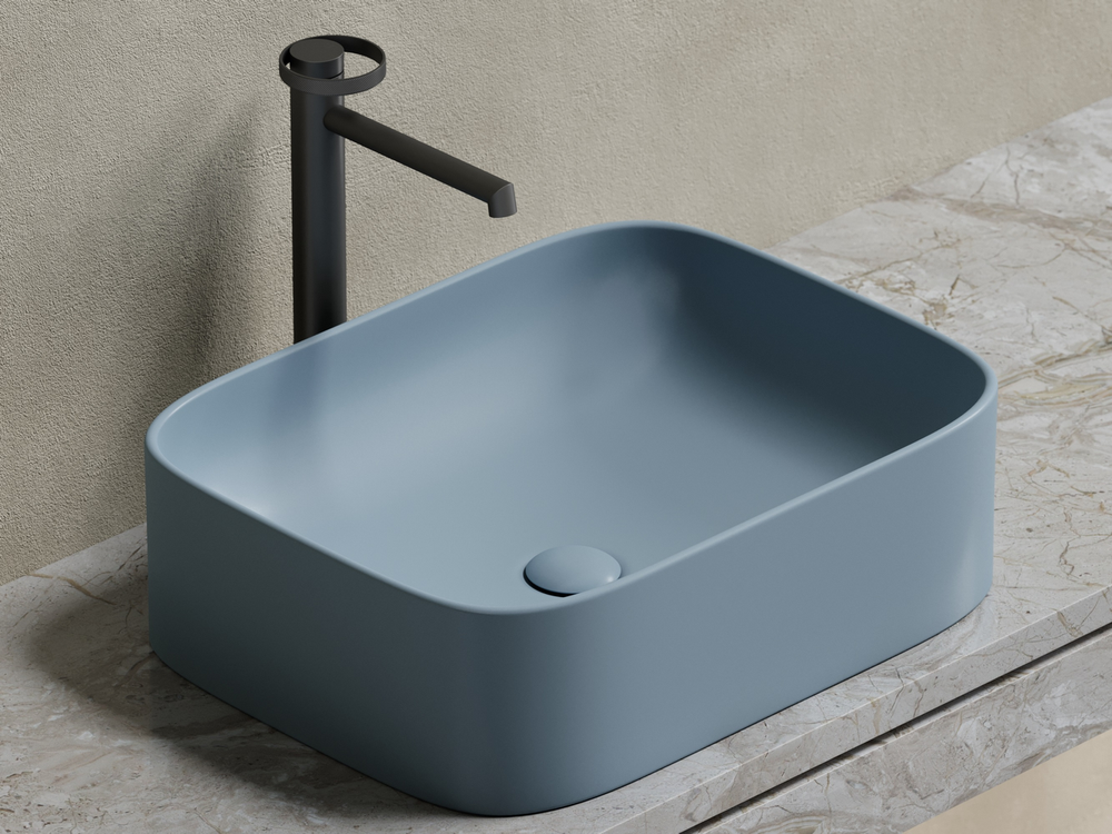 Умывальник чаша накладная прямоугольная (цвет Серо-x