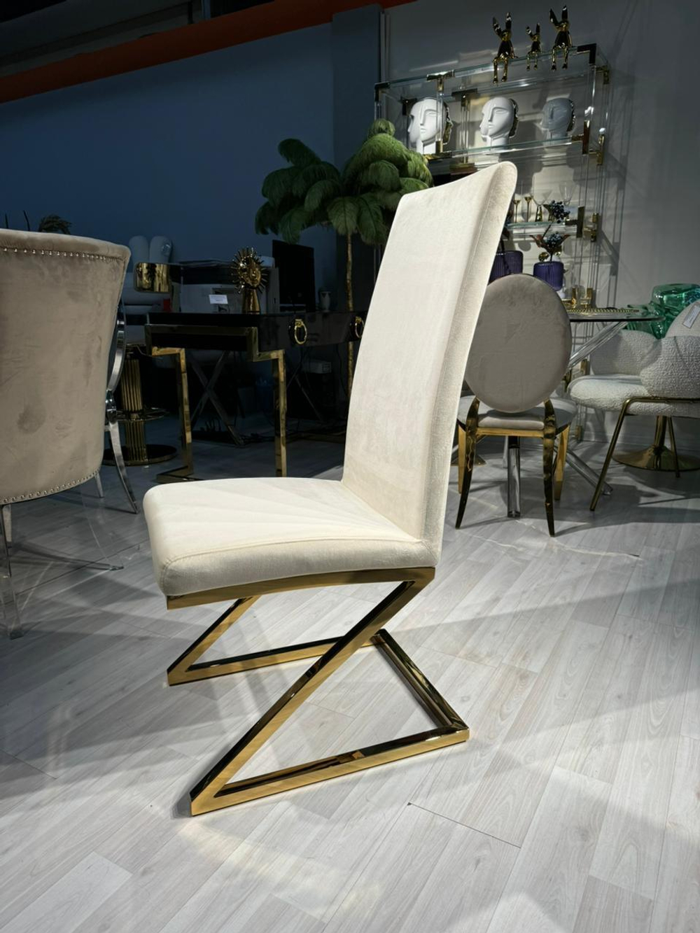 Стул обеденный Ist Casa Палермо, 60х46х105 см, бежевый, глянцевое золото