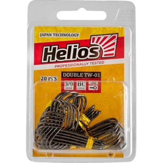 Крючок двойной TW-01 №3/0 цвет BC (20шт) Helios (HS-TW-01-3/0)