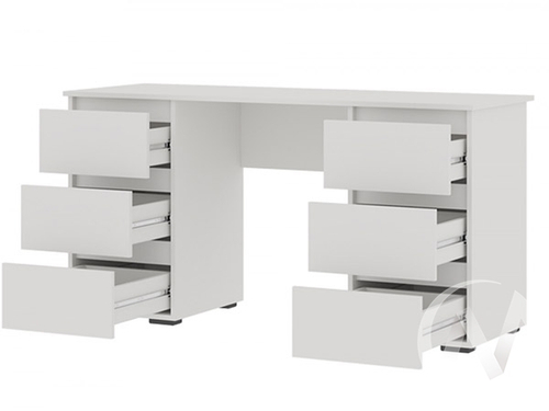Письменный стол ПС 02 МС Хелен ЛДСП (белый/белый шагрень)