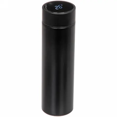 Термос 500мл «Стиль» с датчиком температуры и ситом, черный