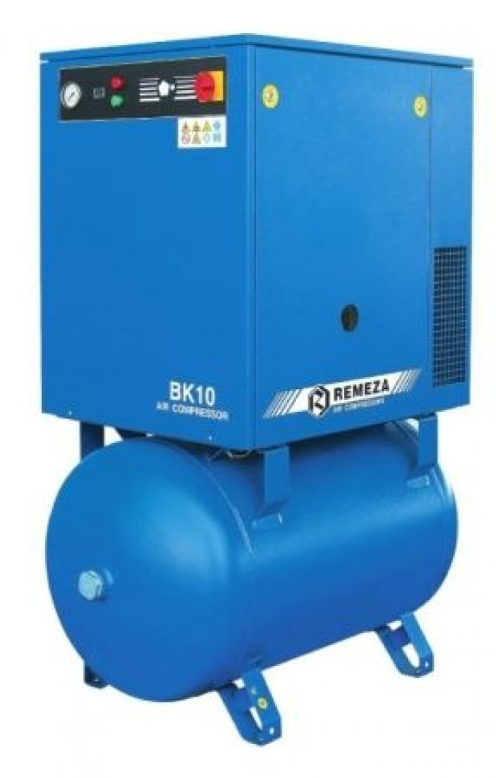 Винтовой компрессор ВК10Е-8-270, ресивер 270 литров , производительность 1150л/мин,  рабочее давление 8 бар, мощность двигателя 7,5кВт, вес 345 кг, габариты 1270х680х1585мм. REMEZA, Республика Беларусь
