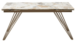 Стол ACERRA NEW 160 GLOSS GRAND JADE SOLID CERAMIC/ каркас цвета шампань, ®DISAUR