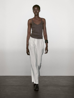 Massimo Dutti Топ из 100% хлопка, коричневый