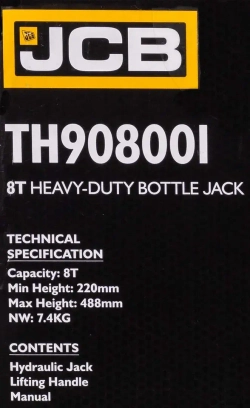 Домкрат бутылочный 8т JCB JCB-TH908001