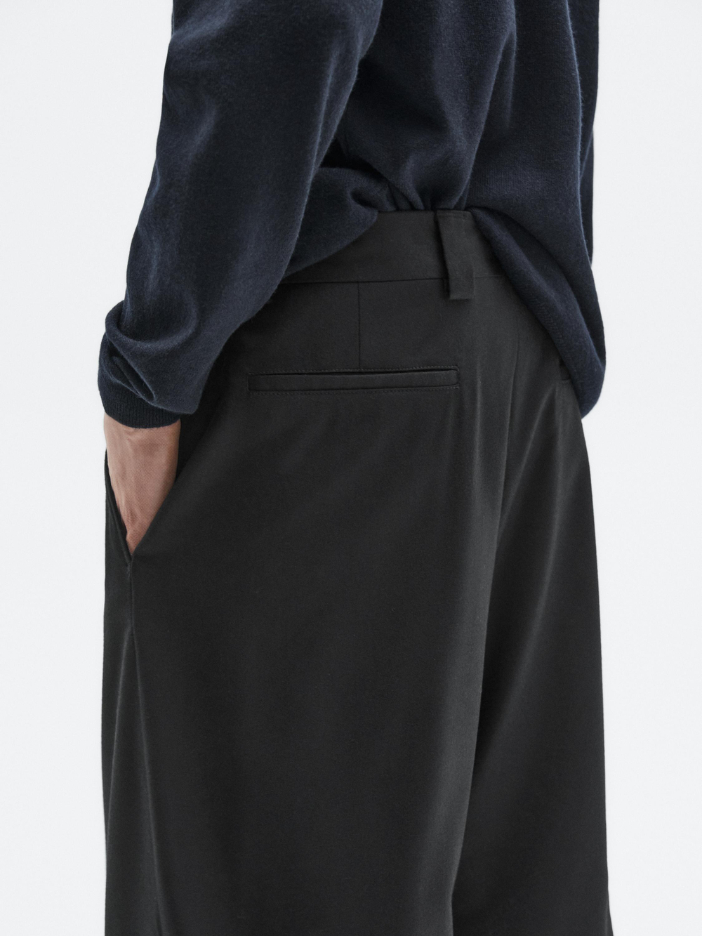 Massimo Dutti Фланелевые брюки из шерсти, черный