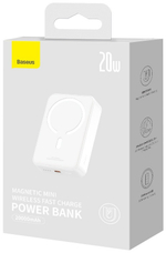 Внешний аккумулятор Baseus Magnetic Mini C+Qi 20W (MagSafe) PPCX150002 20000 мАч белый