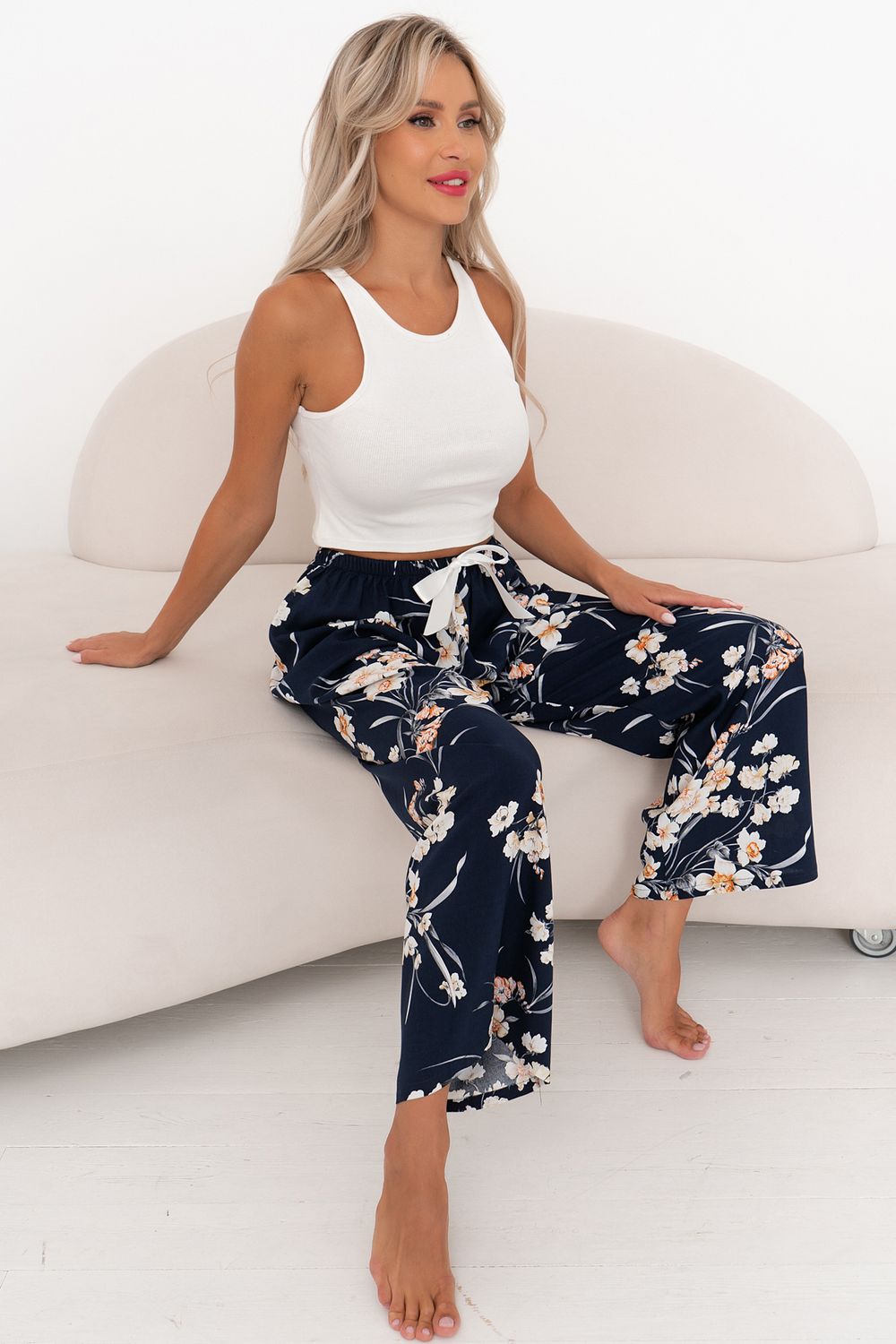 Брюки (синий/цветы) Бр11-920/2 Nikol (Акция)