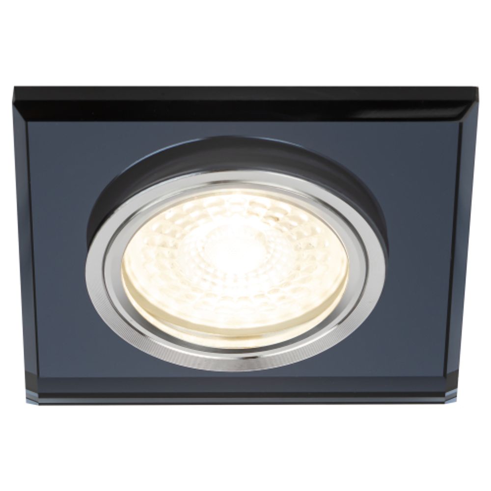 Светильник встраиваемый декоративный ЭРА DK8 CH/BK под лампу MR16 GU5.3 квадратный черный/хром