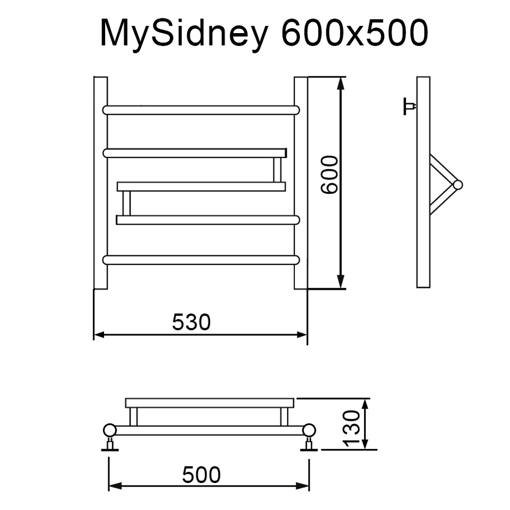 Полотенцесушитель MYFREA My Sidney 60/50(-), (1 шт)