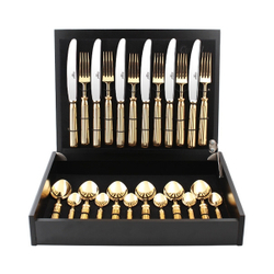 Набор столовых приборов на 6 персон 24 предмета Cutipol Line Gold в коробке