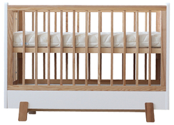 Детская кроватка Фабрика Облаков Onlybaby Scandi маятник продольный молочный, дерево