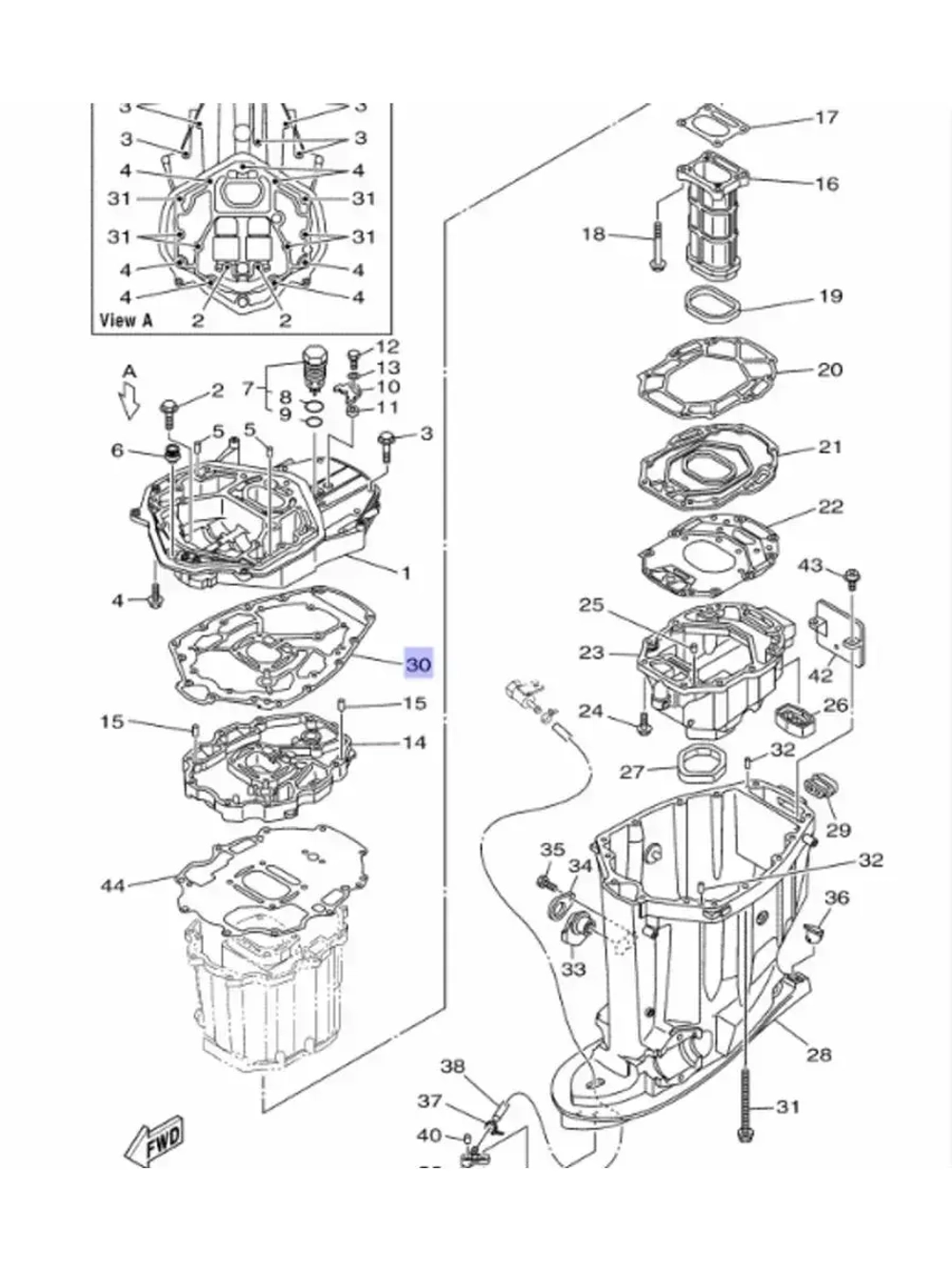 Прокладка верхнего корпуса для лодочных моторов