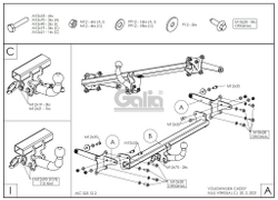 Фаркоп оцинкованный Galia V090C для Volkswagen Caddy 2020-(паспорт и сертификат в комплекте)(без электрики)