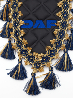 Вымпел тройной DAF (экокожа, черный с синими кисточками)