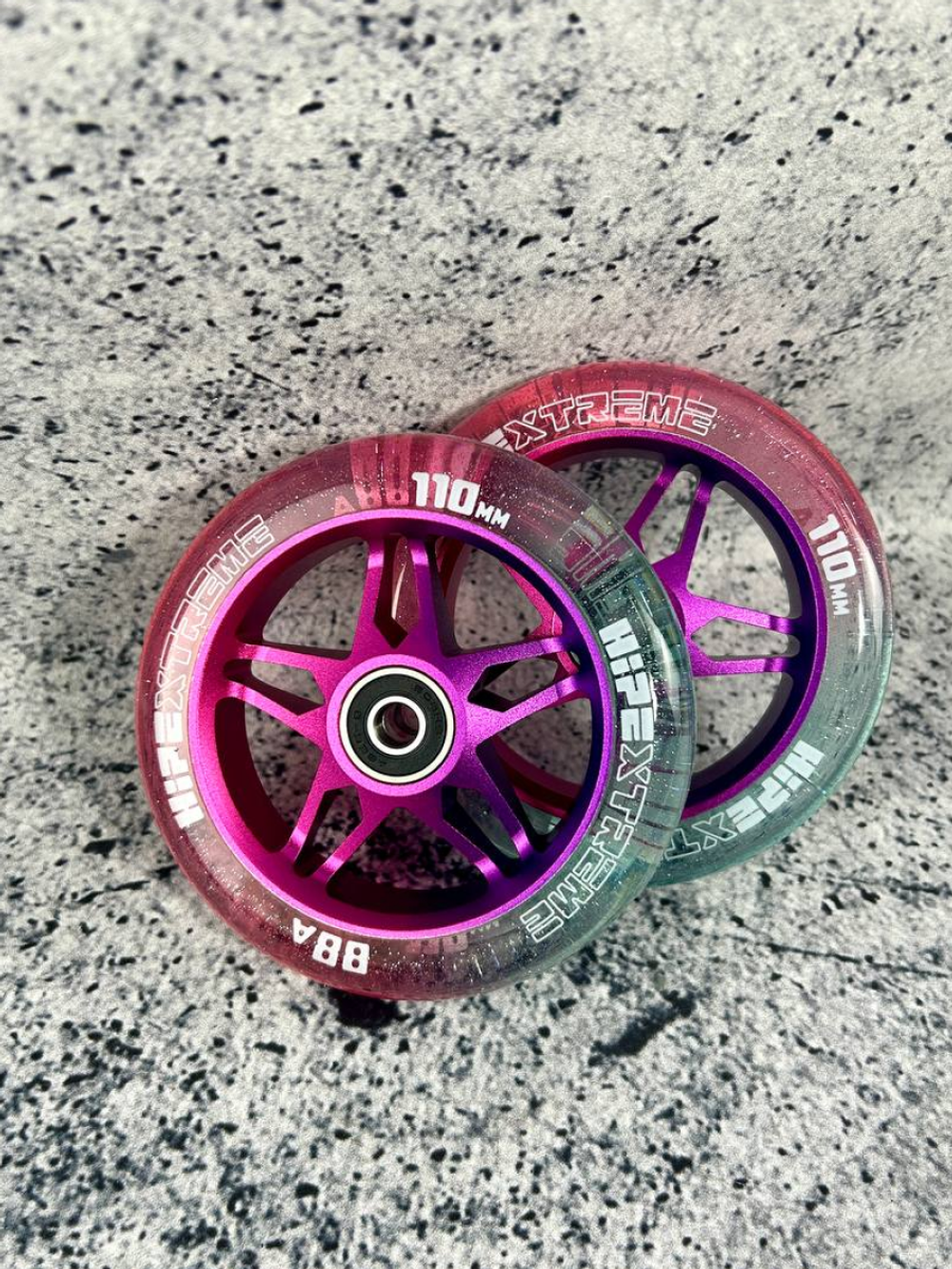 Набор колес HIPExtreme H3 mix 110*24 мм, фиолетовый/розовый/прозрачный