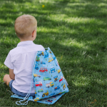 Мешок в садик 33х40, Машинки принт (голубой)